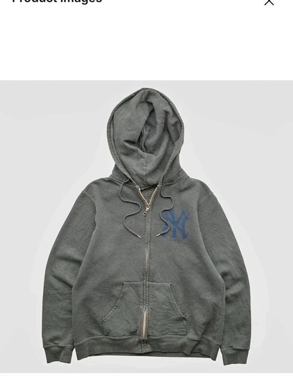 New York Yankees Gray Zip-Up Hoodie